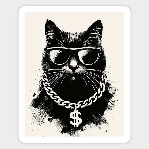 Gangsta Cat Magnet by CreativeSage